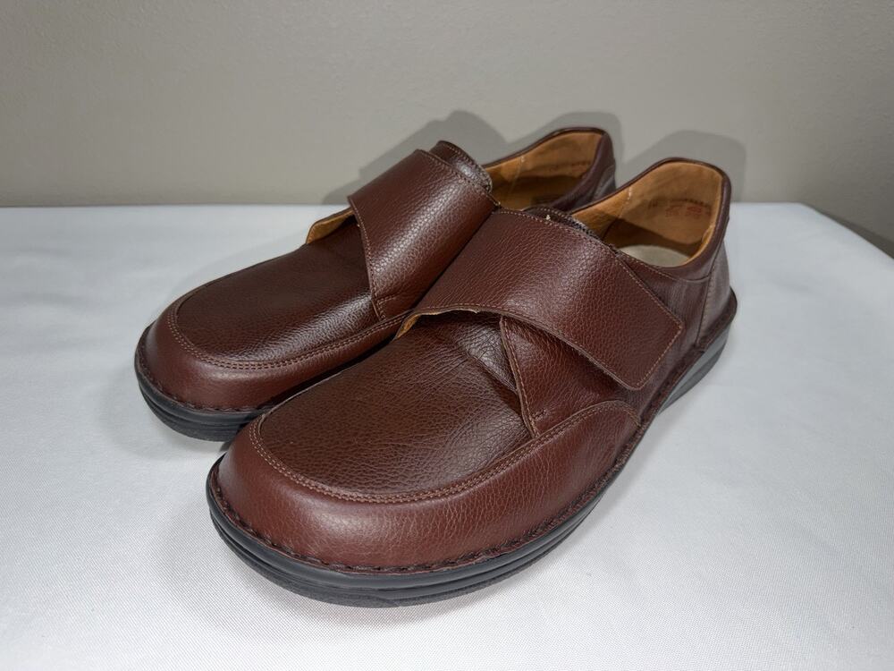 Berkemann Stretch Germany Markus Hook & Loop Brown Leather Men’s Shoes Sz UK 10